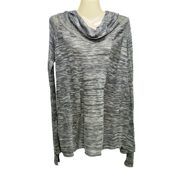 Daytrip Sweaters - Daytrip‎ Womens Acrylic Black & Gray Cowl Neck Sweater Size M